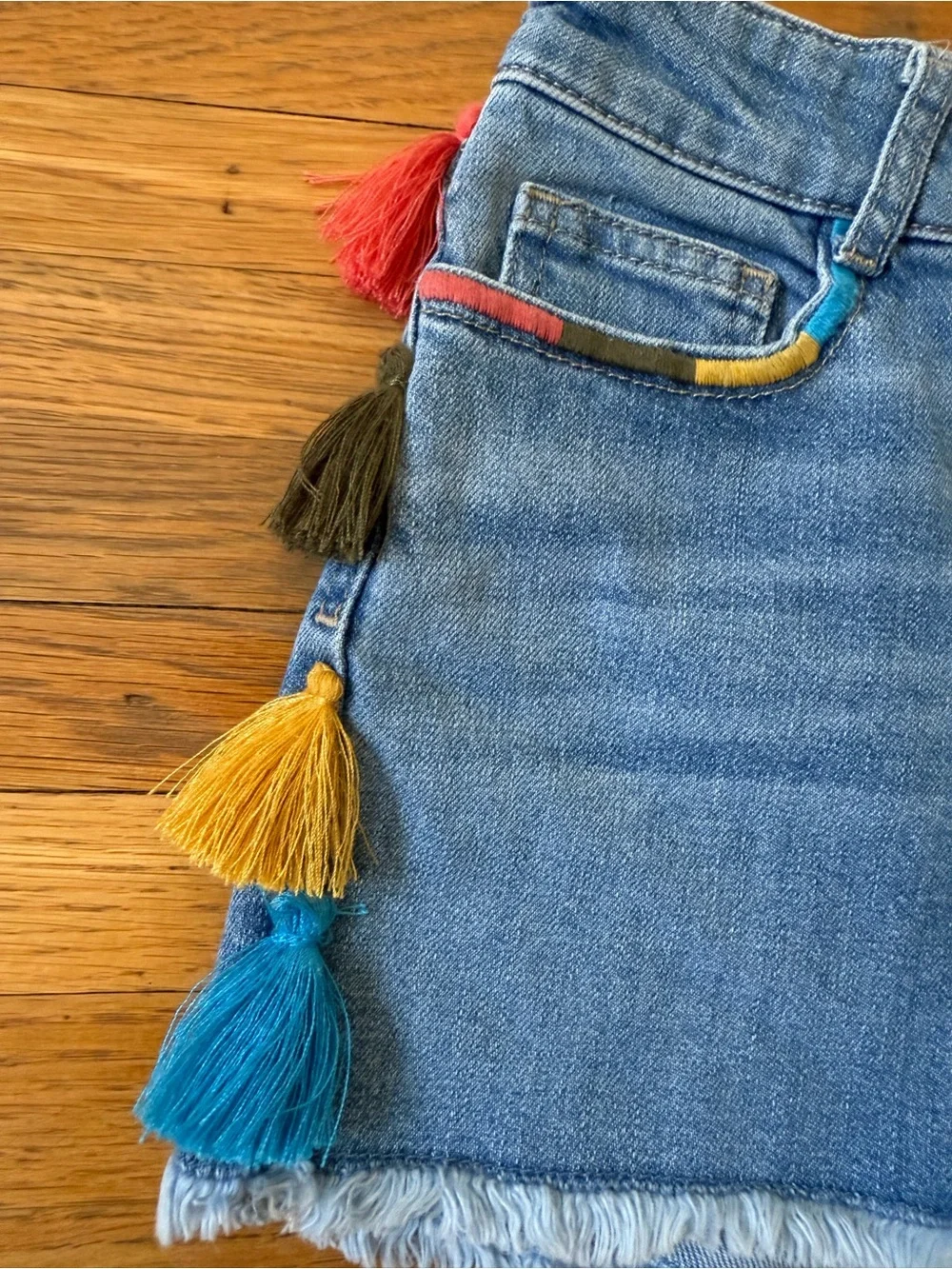 EUC Mini Boden Tassel Denim Shorts
